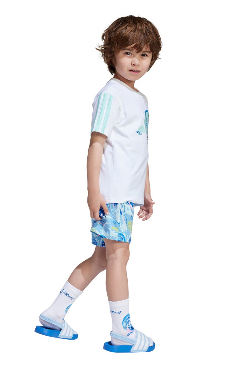 adidas Originals x Disney Kids' Lilo & Stitch Graphic T-Shirt & Shorts Set, Alternate, color, White/ Semi Flash Aqua
