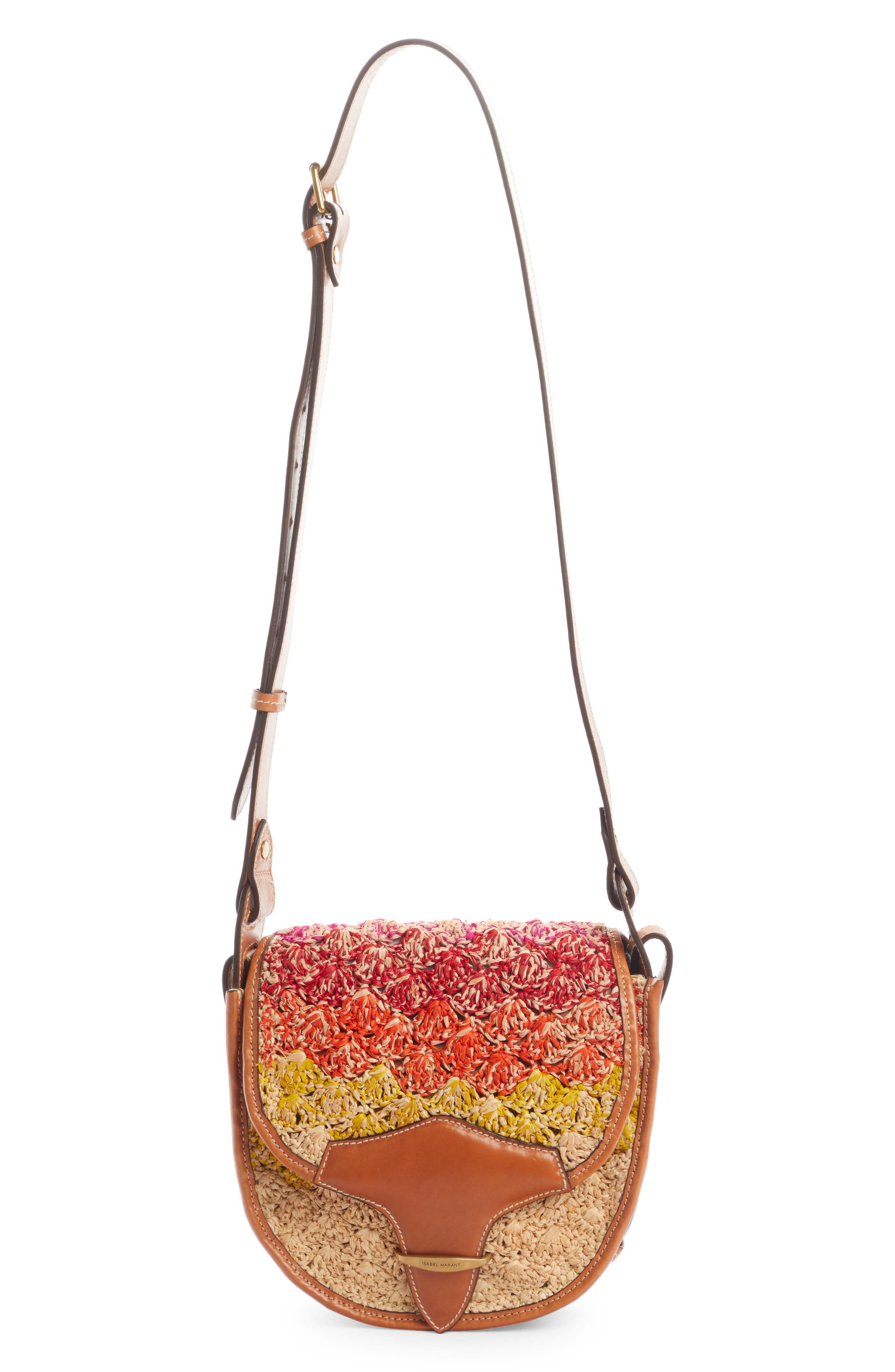 Isabel Marant Botsy Crochet Saddle Bag, Main, color, 