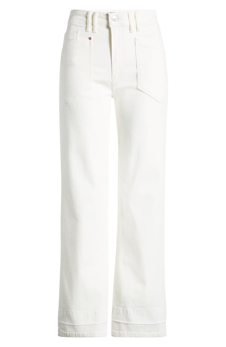 PAIGE Leenah Western High Waist Ankle Wide Leg Jeans, Alternate, color, Tonal Ecru