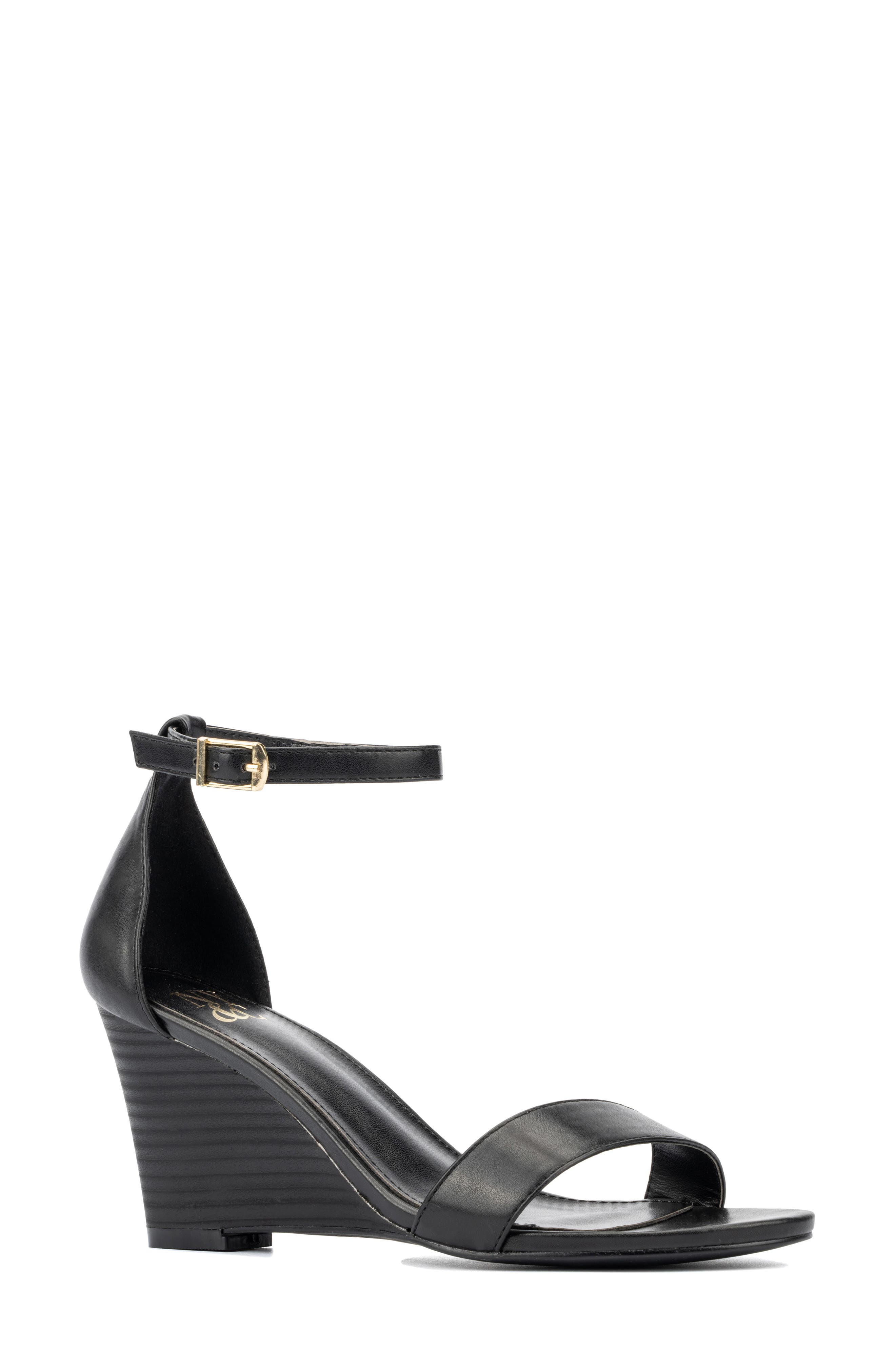 NEW YORK AND COMPANY Sharona Wedge Sandal, Main, color, Black