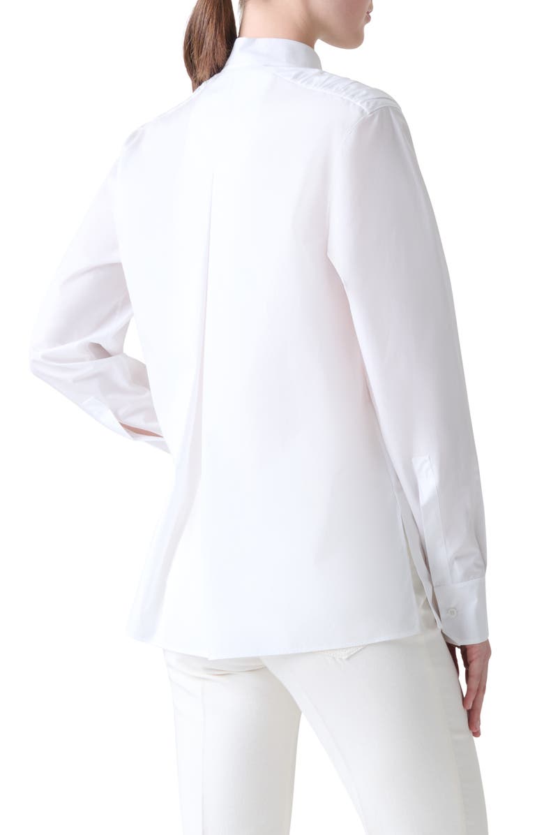 Akris Mandarin Collar Button-Up Shirt, Alternate, color, White 001