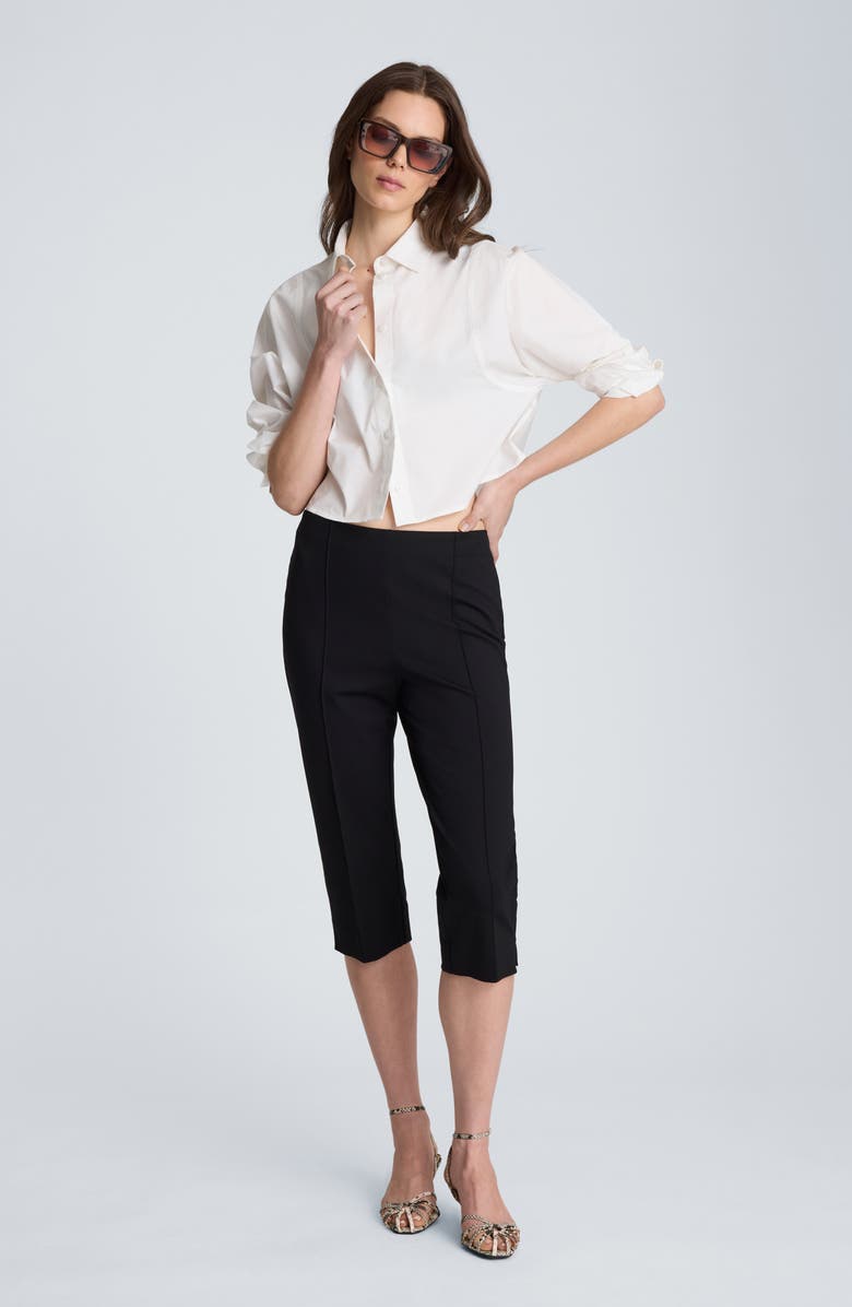 Kenneth Cole Pintuck Capri Pants, Alternate, color, Black