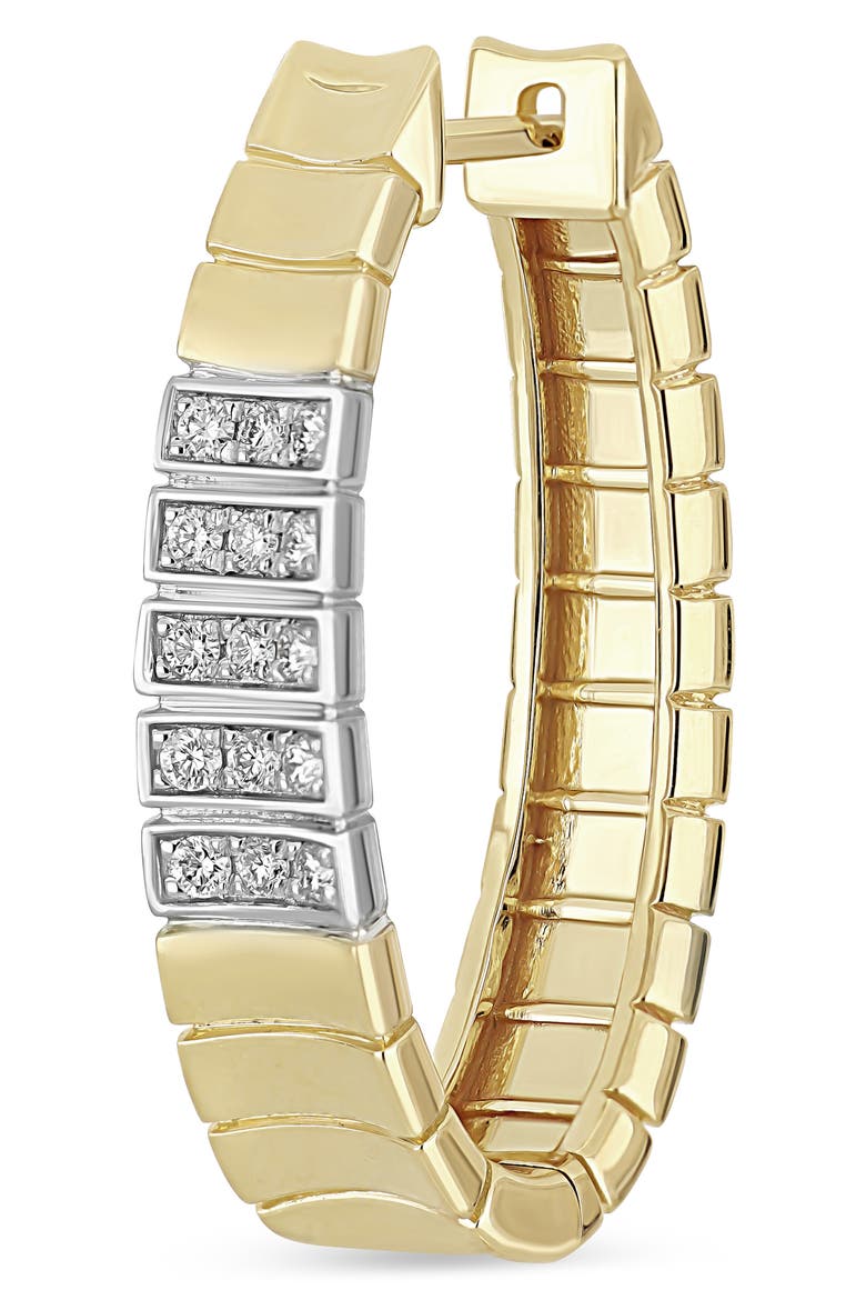 18K Gold Cleo Diamond Hoop Earrings, 25mm, Alternate, color, 18K YELLOW GOLD