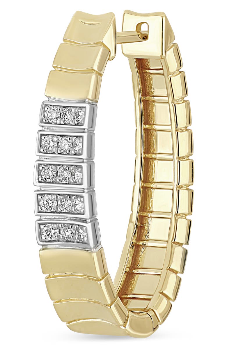 Bony Levy 18K Gold Cleo Diamond Hoop Earrings, 25mm, Alternate, color, 18K Yellow Gold