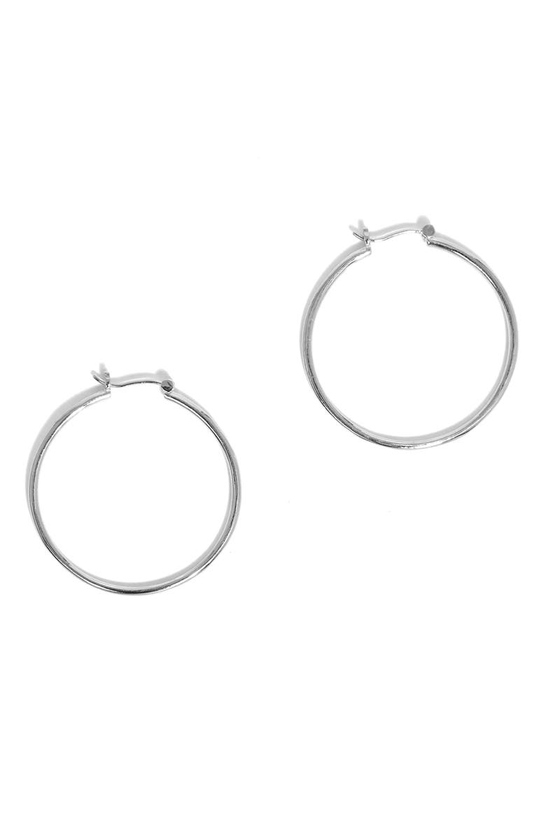 Bailey Hoop Earrings, Main, color, STERLING SILVER