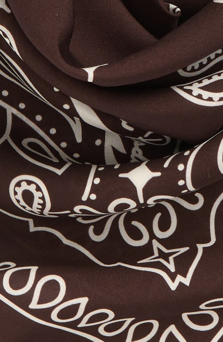 MIDNIGHT RODEO x La Porte Paisley Print Square Scarf, Alternate, color, Brown Bandana Print