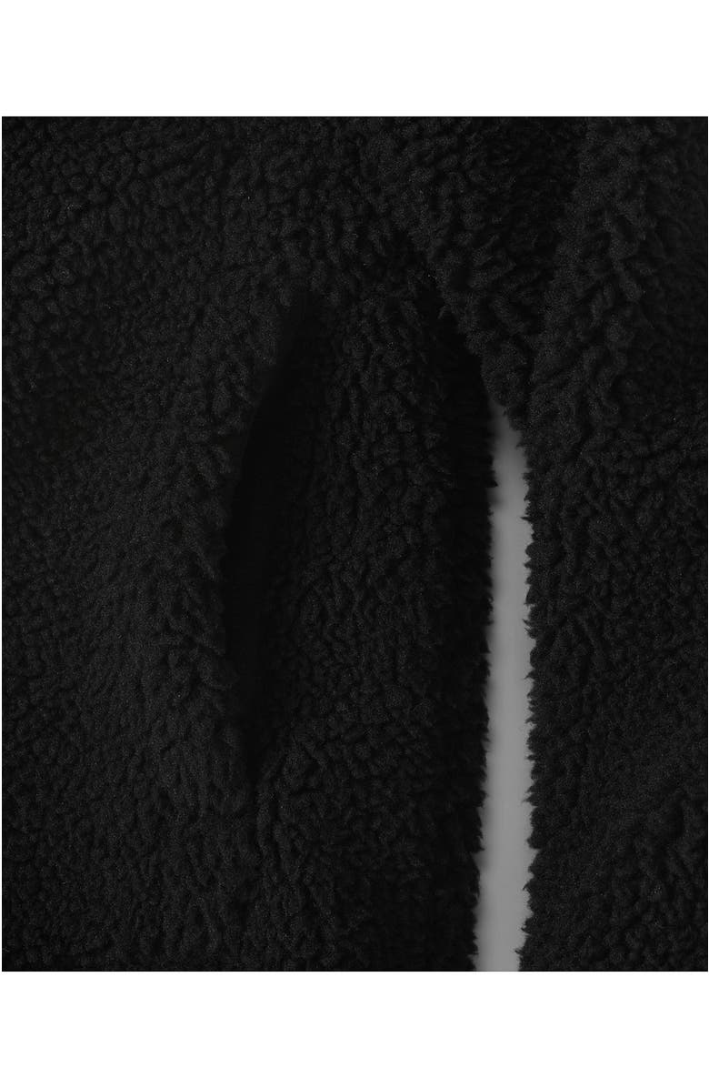 Lands' End Shearling Zip Front Fleece Jacket, Alternate, color, Black