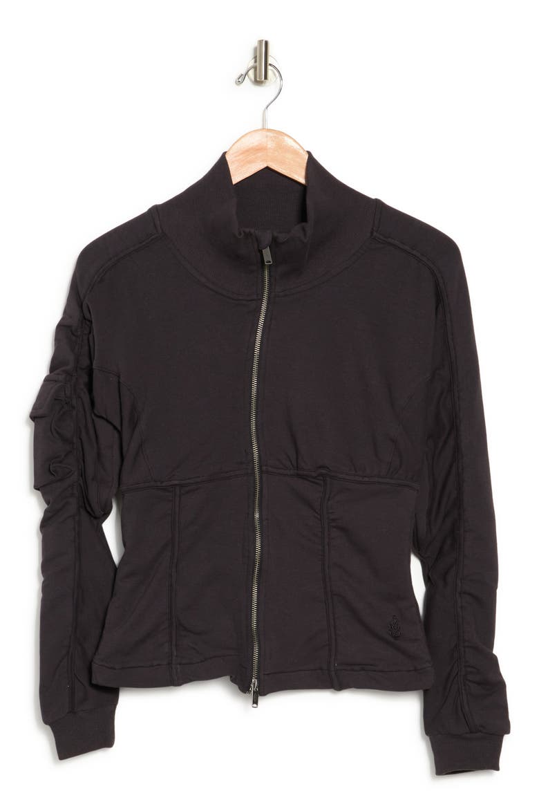 Foundation Ruched Seam Jacket, Alternate, color, BLACK