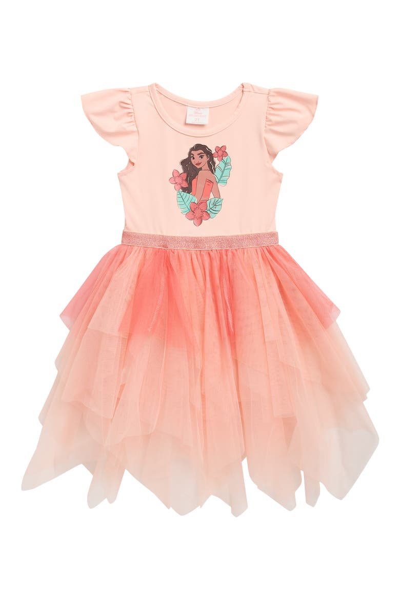 Kids' x Disney Moana Ballerina Tutu Dress, Main, color, CORAL