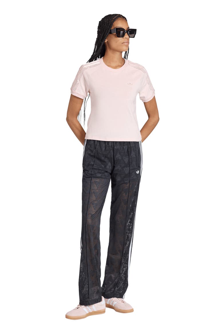 Cali Lace Inset Cotton T-Shirt, Alternate, color, SANDY PINK