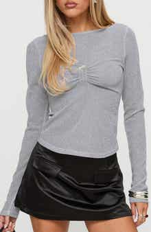 Princess Polly Crystal Clear Metallic Mesh Top