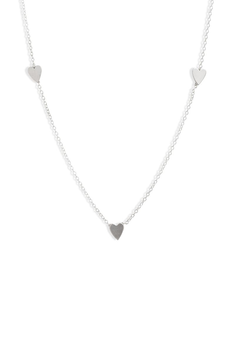 Amy Heart Necklace, Main, color, SILVER