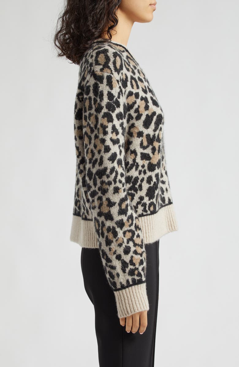 ATM Anthony Thomas Melillo Leopard Jacquard Sweater, Alternate, color,