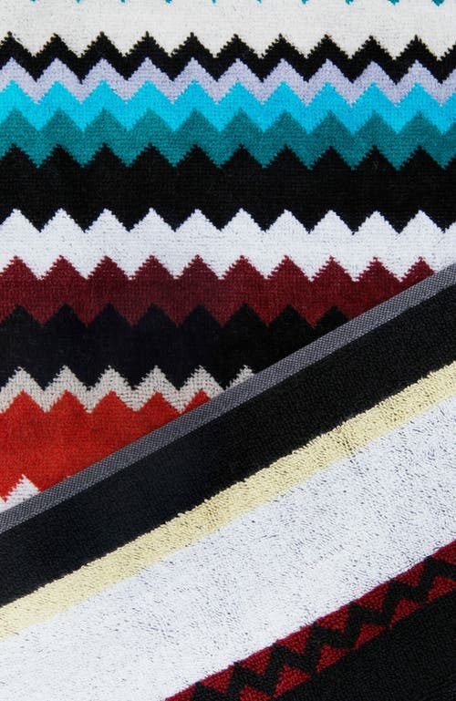 Missoni Home Curt 100x180 Cm Beach Towel In Zigzag Cotton Terry Cloth In Multicoloured