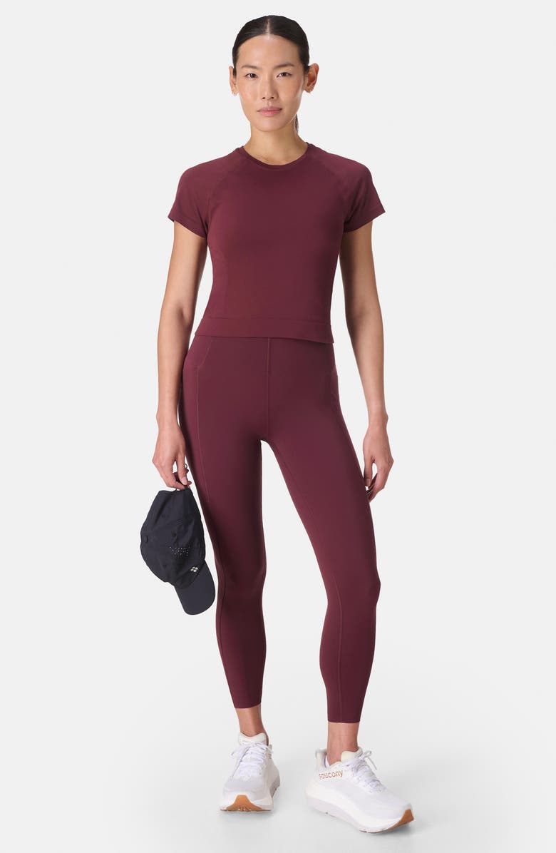 Sweaty Betty Power Pocket 7/8 Workout Leggings, Alternate, color, Garnet Red