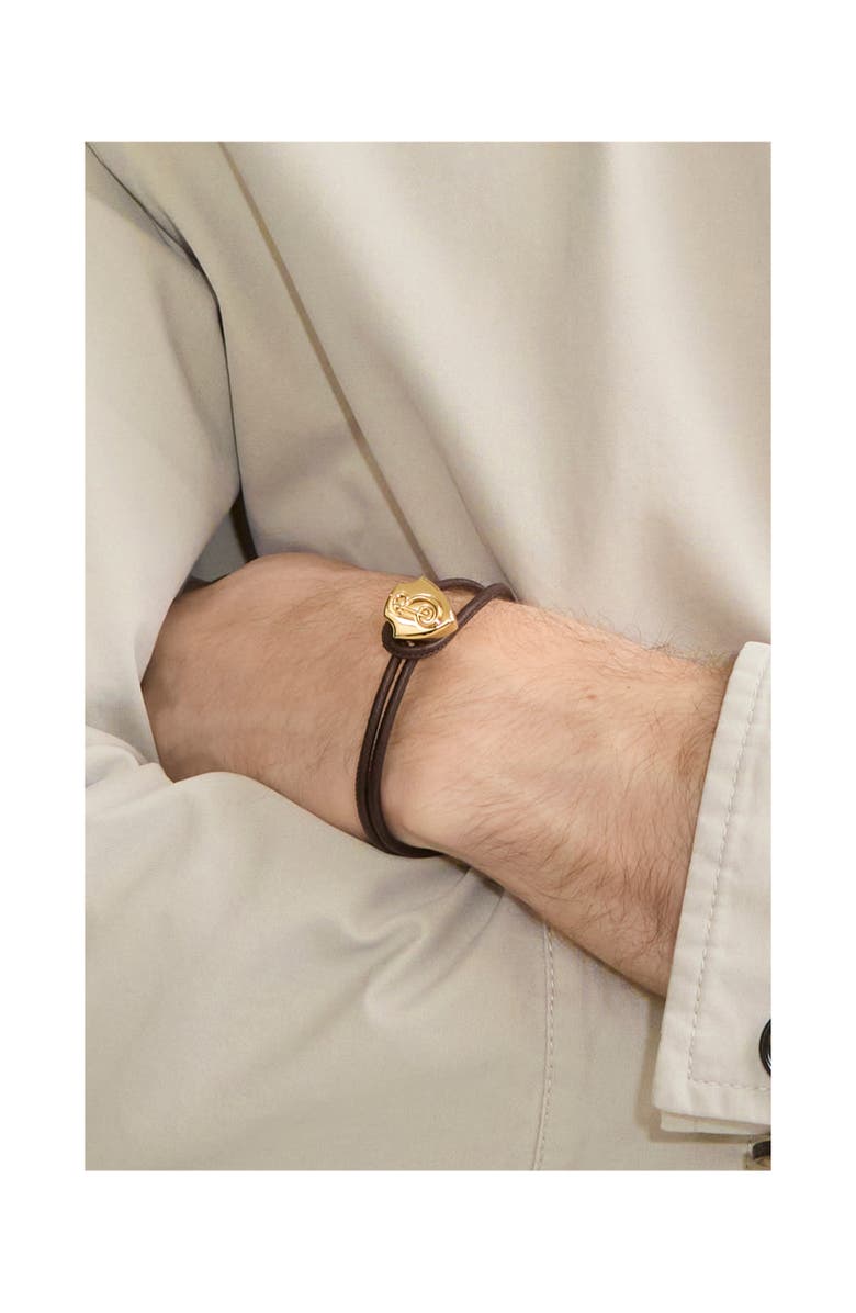 Burberry Leather B Shield Bracelet, Alternate, color, 