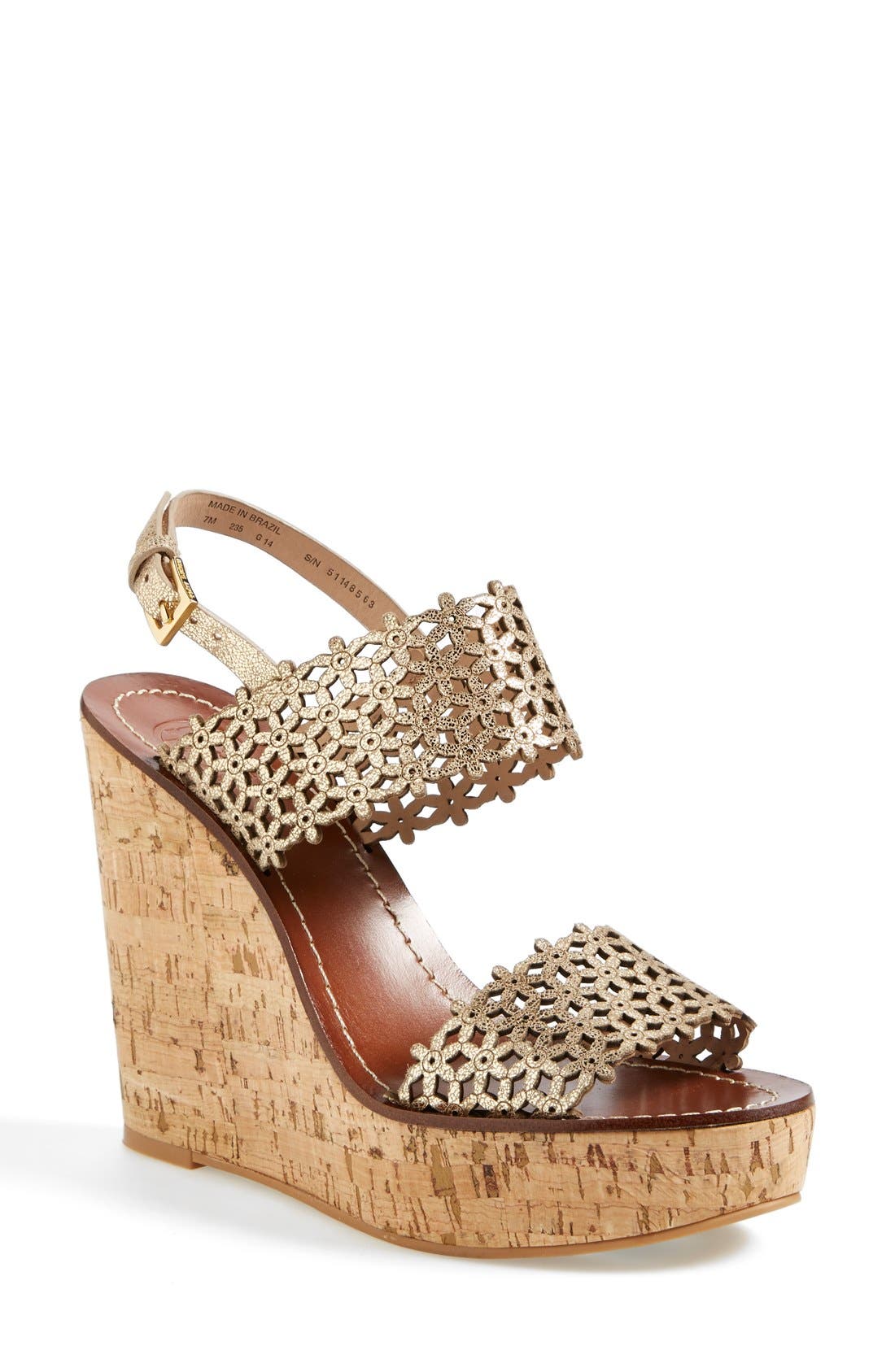 Tory Burch 'Daisy' Platform Wedge Sandal, Main, color, 