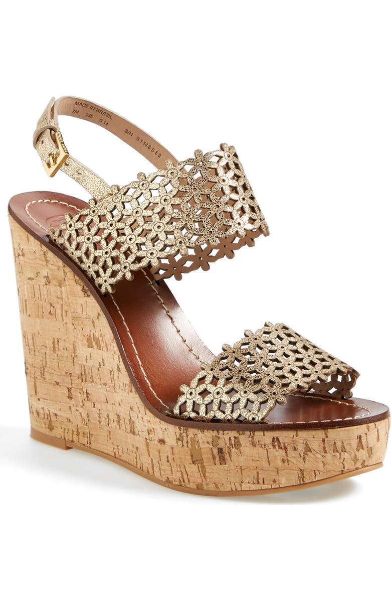 Tory Burch 'Daisy' Platform Wedge Sandal, Main, color,