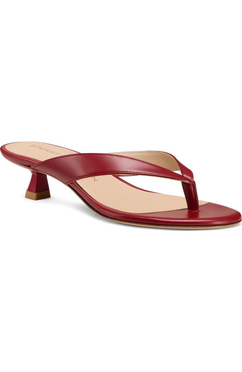 Stuart Weitzman Rio Kitten Heel Sandal, Main, color, Chili