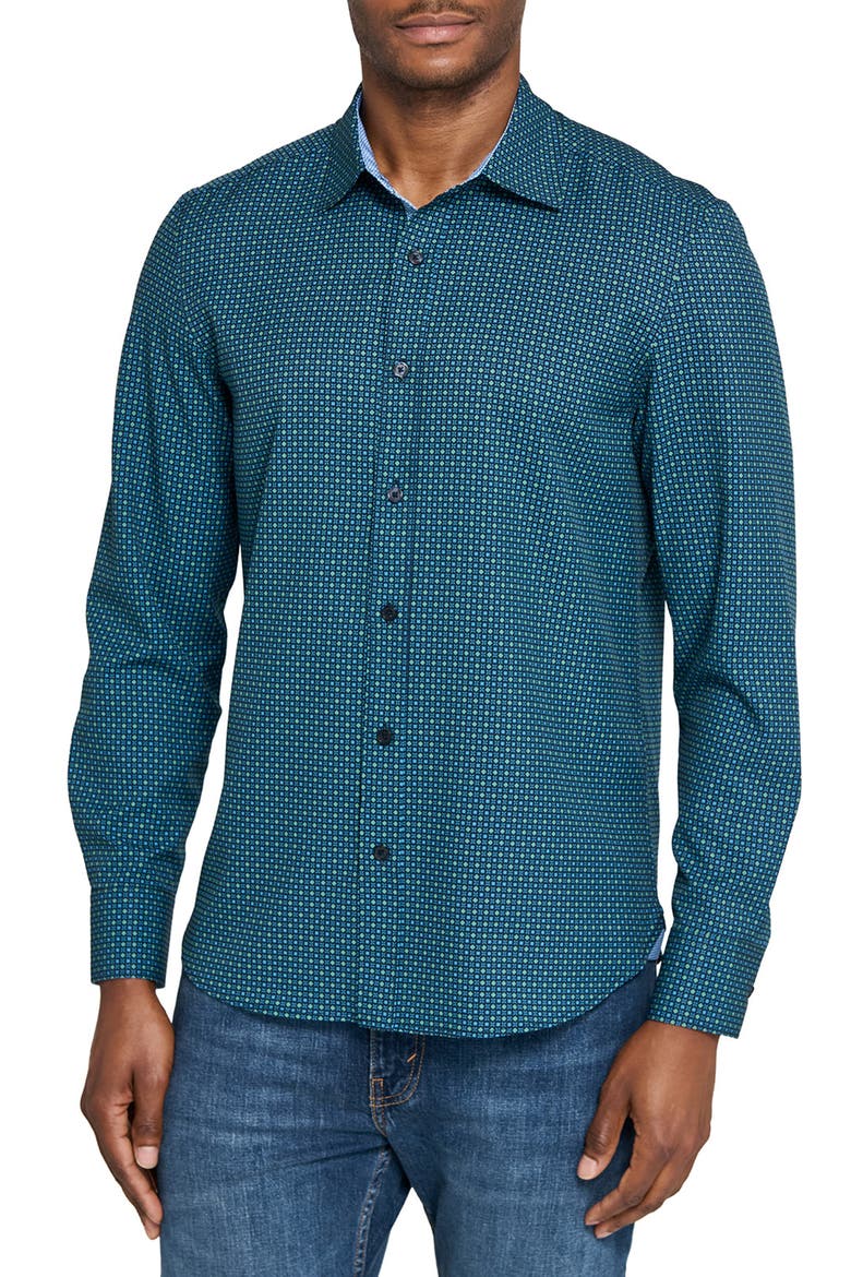Dash Duo Woven Long Sleeve Basic, Main, color, NAVY/GREEN