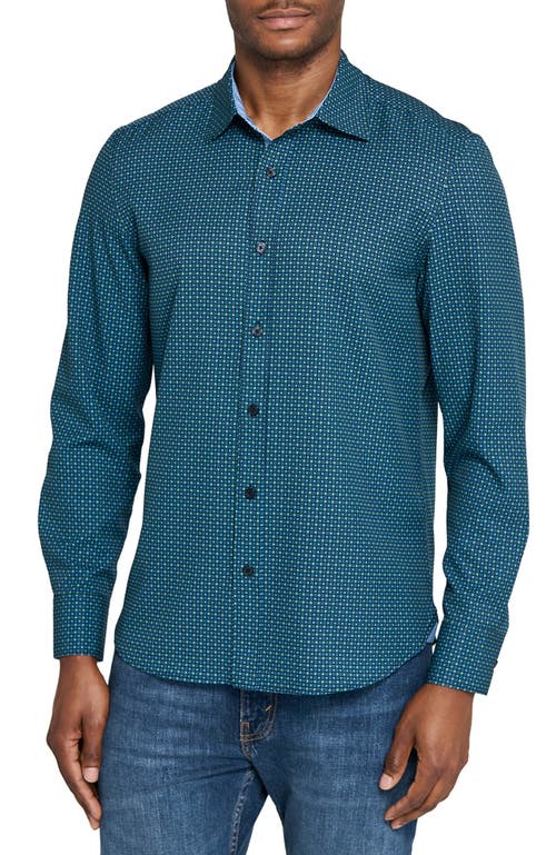 Construct Dash Duo Woven Long Sleeve Basic In Blue