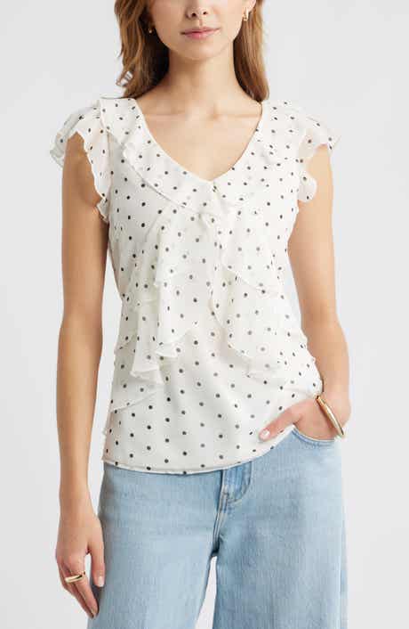 Open Edit Chiffon Ruffle Top