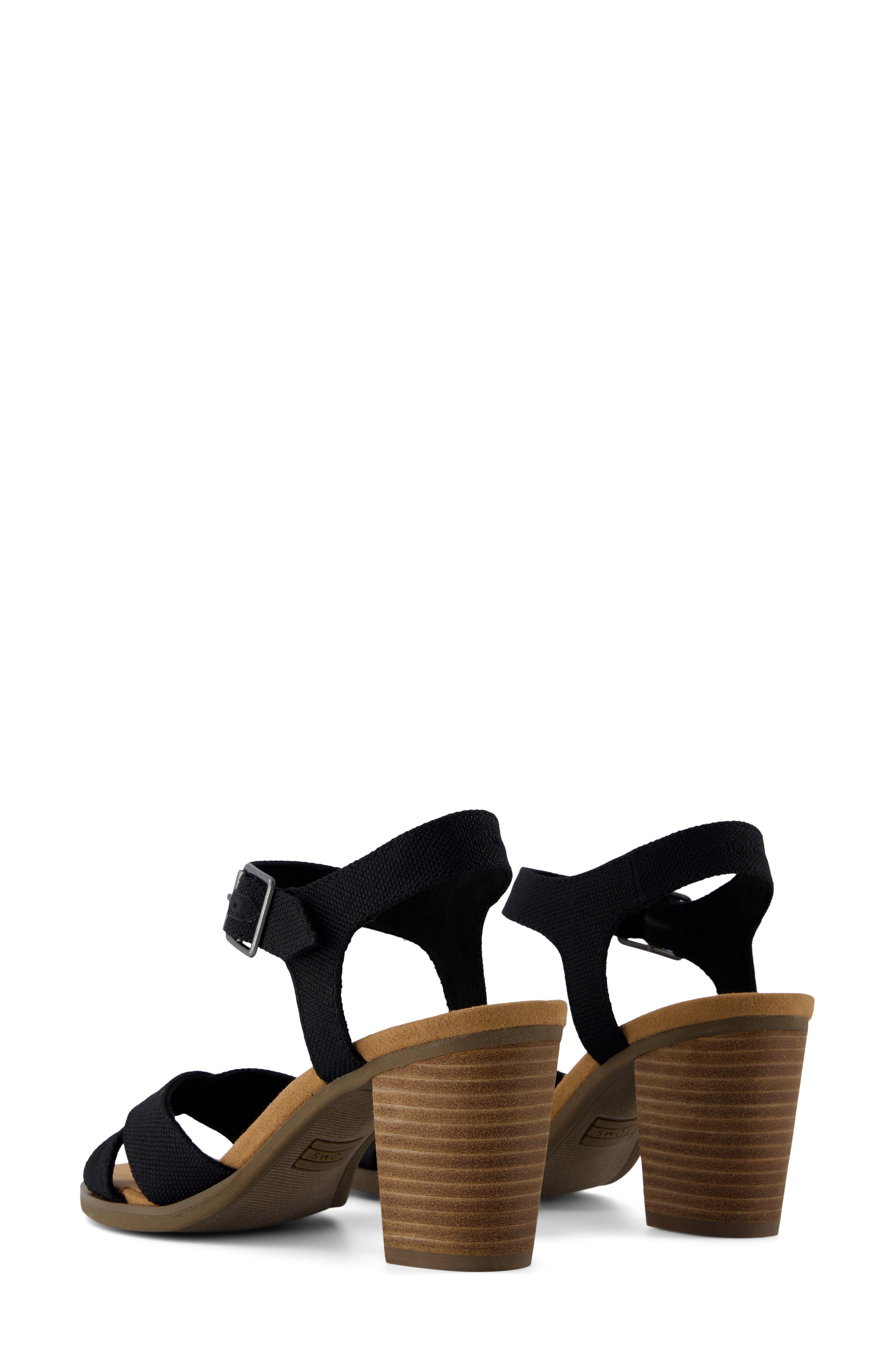 TOMS Majorca Ankle Strap Sandal, Alternate, color, Black