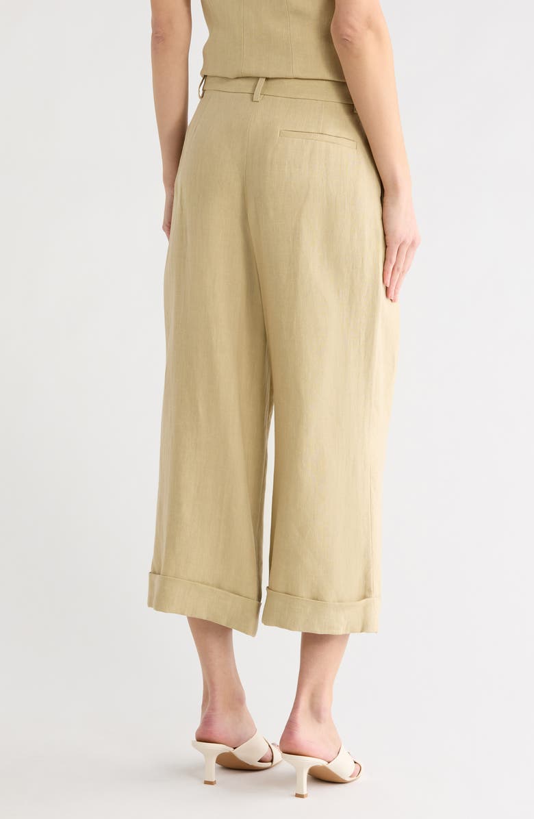TWP Houston St. Linen Wide Leg Pants, Alternate, color, Safari