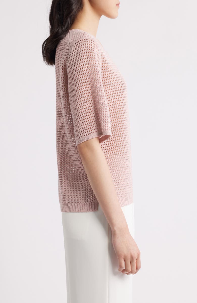 KOBI HALPERIN Beck Open Stitch Sweater, Alternate, color, Pink