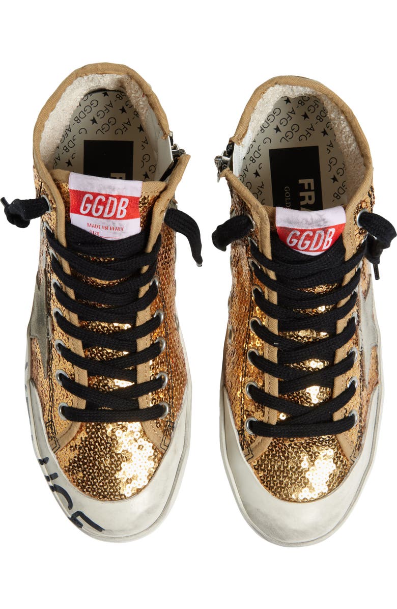 Golden Goose Francy Penstar Sequin High Top Sneaker, Alternate, color, Gold/ Ice/ Bluette