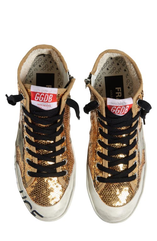 Golden Goose Francy Penstar Sequin High Top Sneaker In Gold/ice/bluette