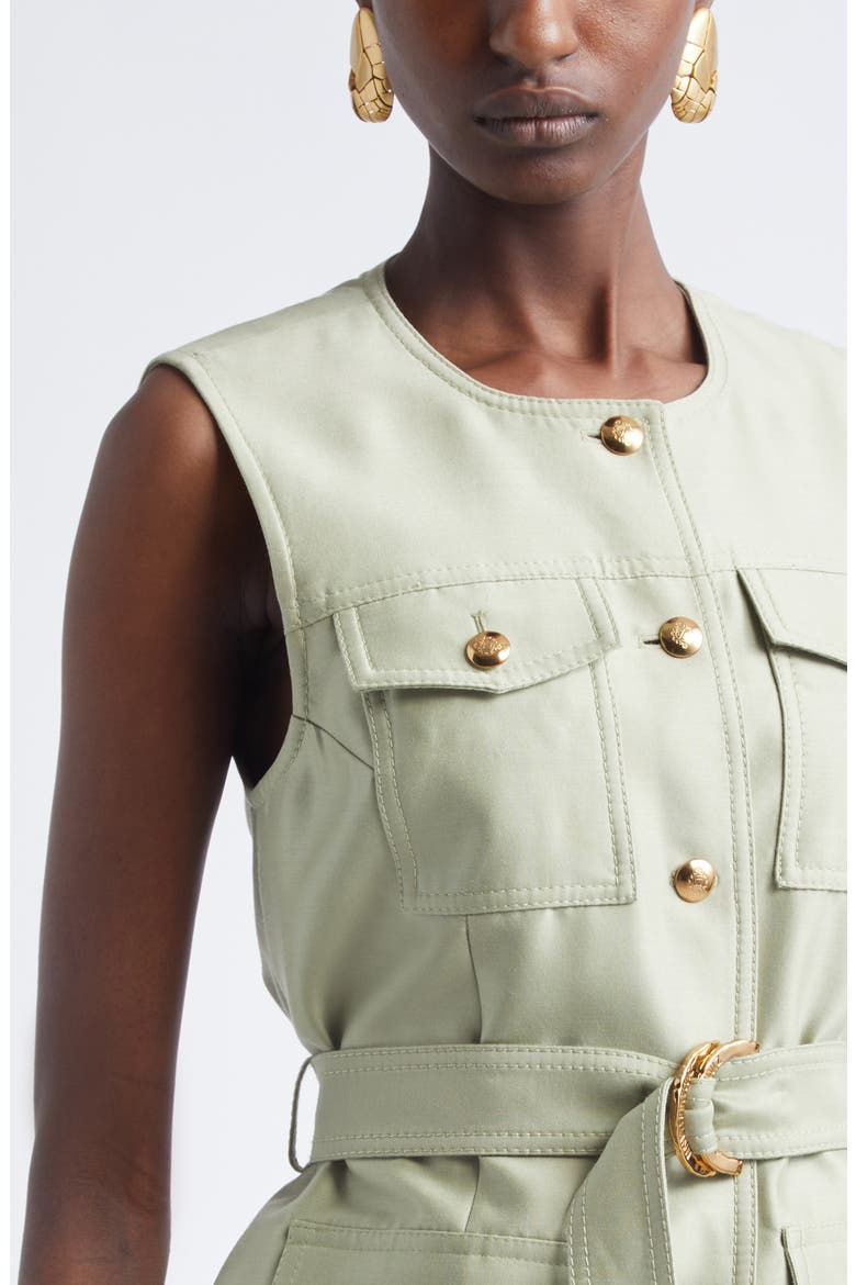 Kindred Spirit Luna Wool & Silk Utility Vest, Alternate, color, PALM