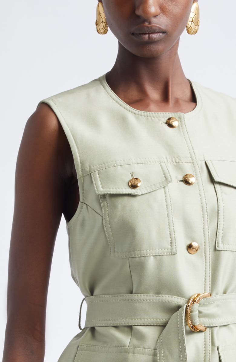 Zimmermann Kindred Spirit Luna Wool & Silk Utility Vest, Alternate, color, Palm