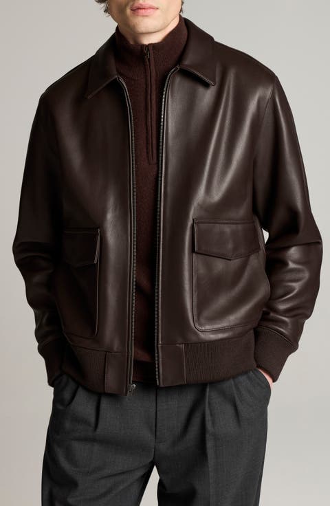 Aviator Leather Bomber Jacket
