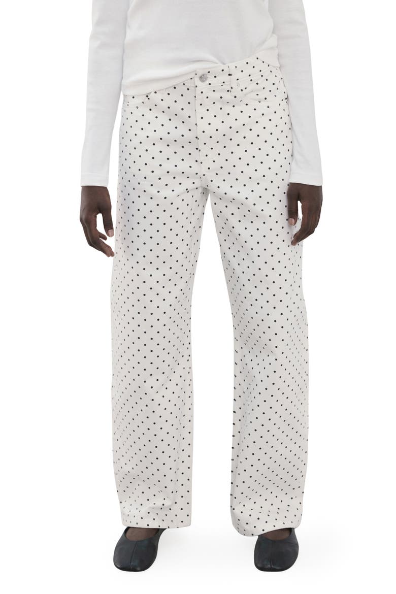 Dot Balloon Jeans, Main, color, WHITE