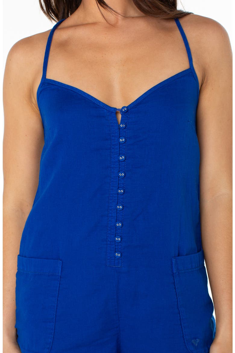 Sea of Stars Button Front Romper, Alternate, color, SURF T WEB