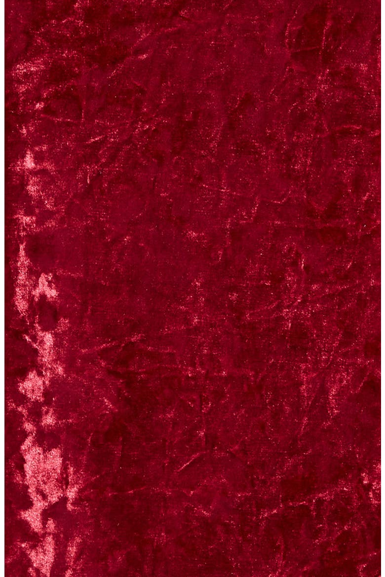 Kids' Mock Neck Crushed Velvet Faux Wrap Dress, Alternate, color, RUBY RED