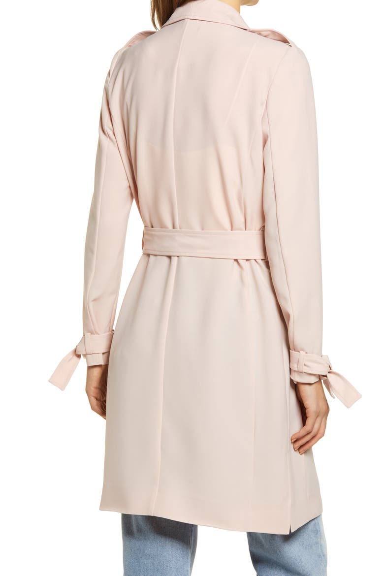 Drape Lapel Tie Waist Topper Coat, Alternate, color, PINK SMOKE
