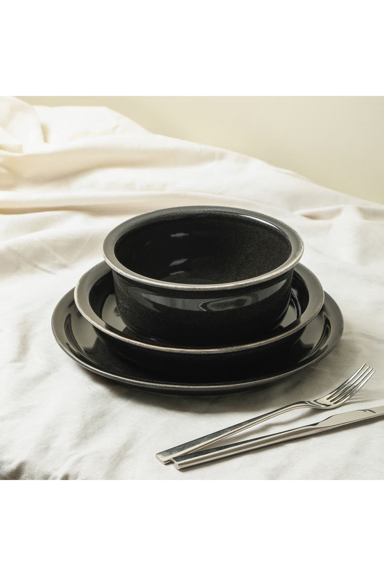 Slate Stoneware 24-Piece Dinnerware Set, Alternate, color, Black