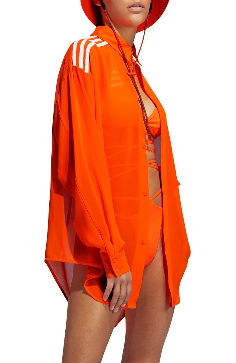 adidas x IVY PARK Sheer Cover-Up Shirt, Alternate, color, 