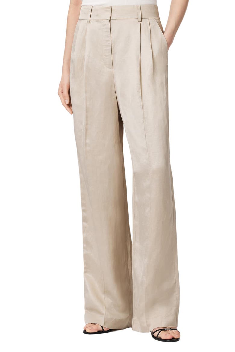 Helena Pleated Pants, Main, color, STONE