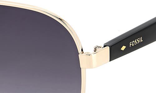 Fossil 60mm Aviator Sunglasses In Gold
