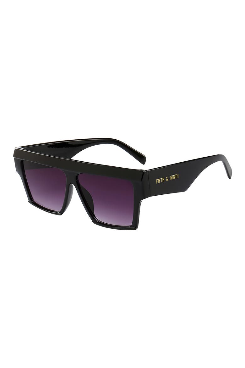 Avalon 70mm Square Sunglasses, Main, color, BLACK/ BLACK