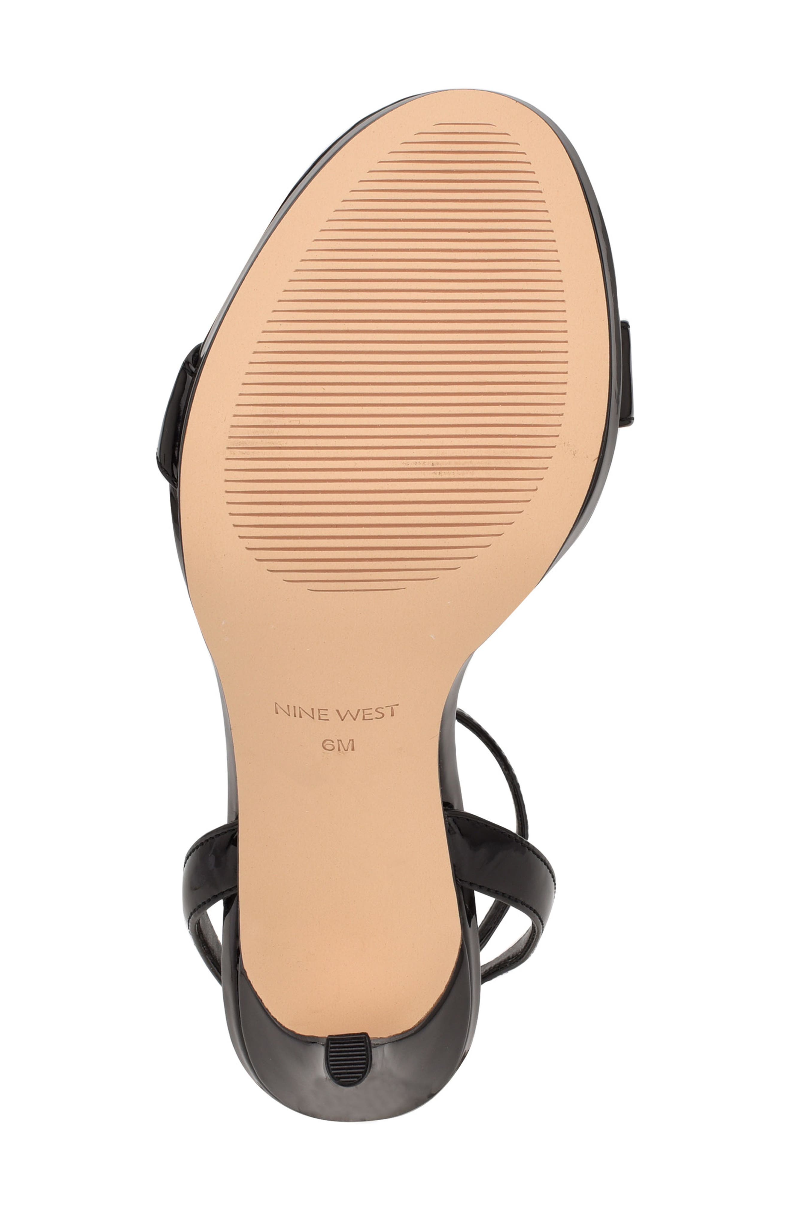 Nine West Loola Ankle Strap Sandal, Alternate, color, Black Patent