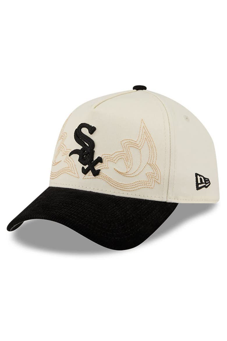 Men's New Era Stone Chicago White Sox Western Stitch 9FORTY A-Frame Adjustable Hat, Main, color, Stone