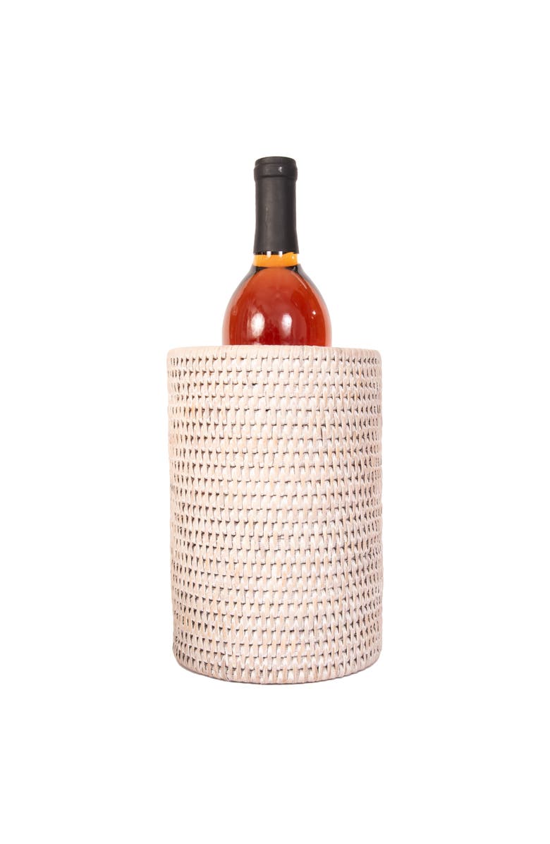 Artifacts Trading Company<sup>™</sup> Artifacts Rattan Stainless Steel Wine Chiller, Alternate, color, White Wash