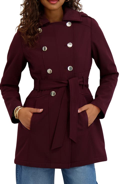 Hooded Double Breasted Soft Shell Jacket