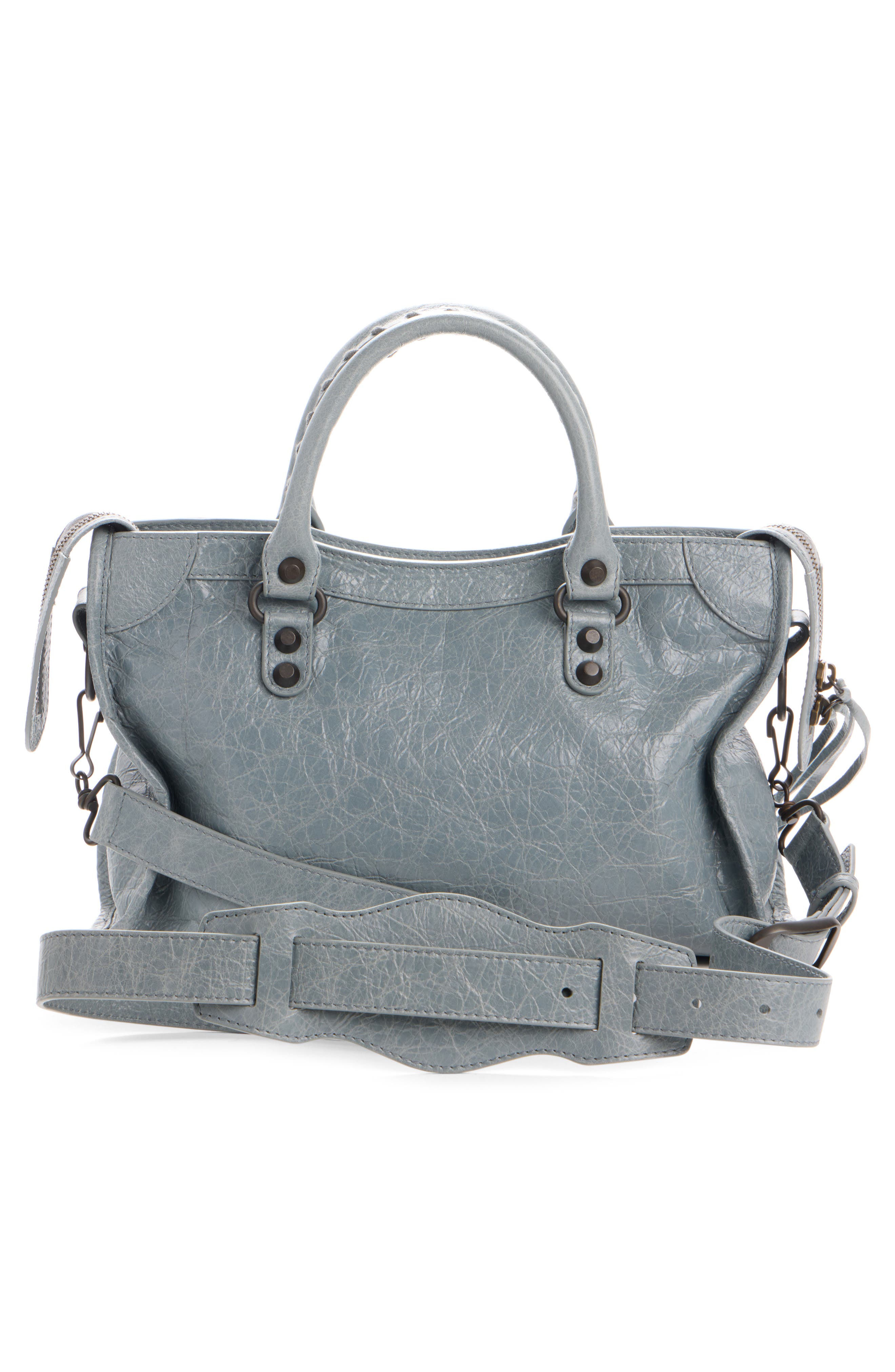 Small Le City Arena Leather Top Handle Bag, Alternate, color, 4751 BLUE GREY