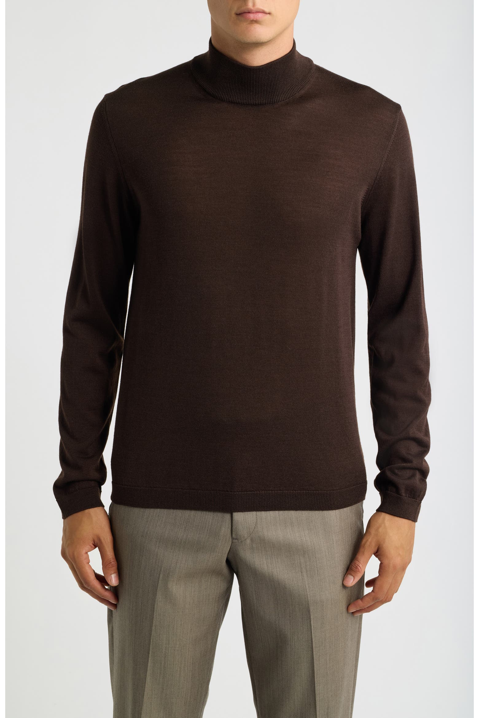 Mock Neck Wool & Silk Sweater