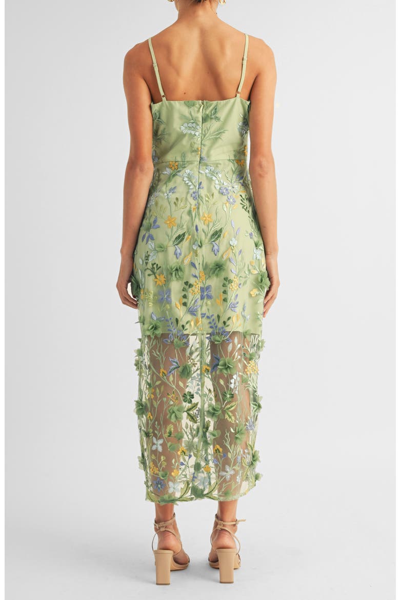 Hailey Embroidered Sheath Cocktail Dress, Alternate, color, SAGE FLORAL